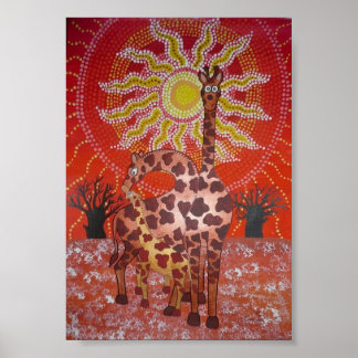 Giraffe Familie Poster