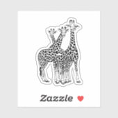 Giraffe familie sticker (Vel)