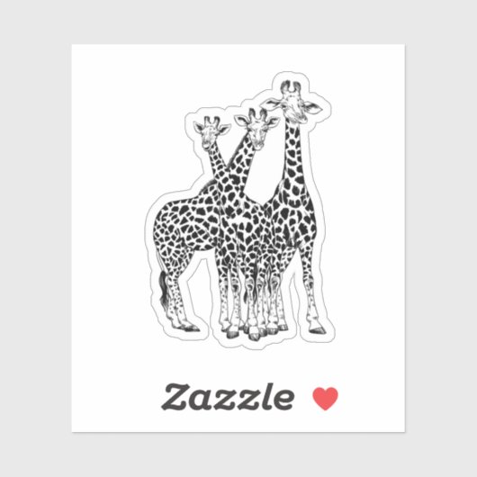 Giraffe familie sticker (Vel)