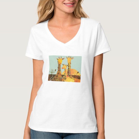 Giraffe Familie T-shirt (Voorkant)