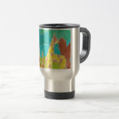 Giraffe Familie Waterverf Kunst Reisbeker (Voorkant rechts)
