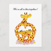Giraffe Familie - We zitten hier allemaal samen in Briefkaart (Voorkant)