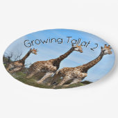 Giraffe Family Growing Tall Birthday Papieren Bordje (Gekanteld)