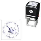 Giraffe Family Home Address Self-inking Stamp Zelfinktende Stempel (In situ)
