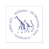 Giraffe Family Home Address Self-inking Stamp Zelfinktende Stempel (Design)