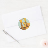 Giraffe Family Love Ronde Sticker (Envelop)