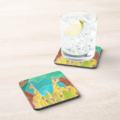 Giraffe Family Original Abstract Art Bier Onderzetter (Rechterzijde)