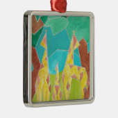 Giraffe Family Original Abstract Art Metalen Ornament (Rechts)