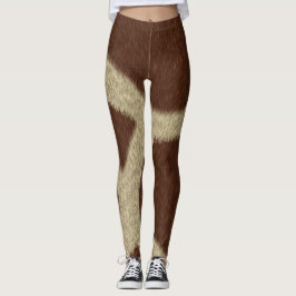 Giraffe Faux Fur Print Leggings