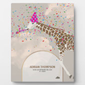 Giraffe Feest Safari Verjaardag Stat Kinderkamer B Fotoplaat (Voorkant)