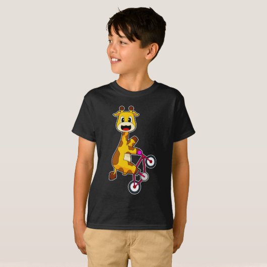 Giraffe fiets t-shirt (Voorkant volledig)
