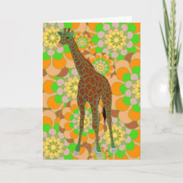 Giraffe First Birthday Kaart