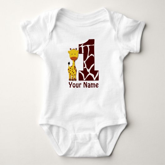 Giraffe First BIrthday Shirt (Voorkant)