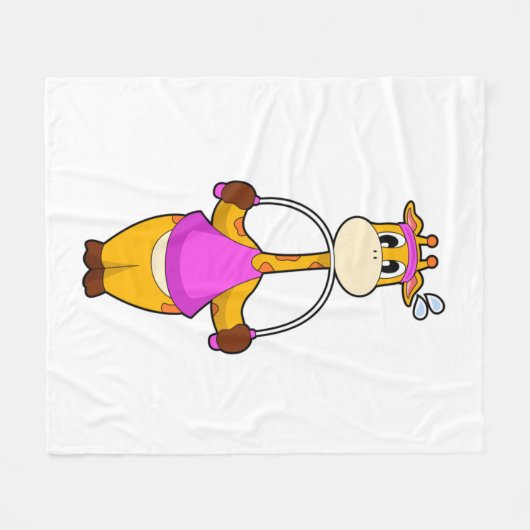 Giraffe Fitness Rope Fleece Deken (Voorkant (Horizontaal))