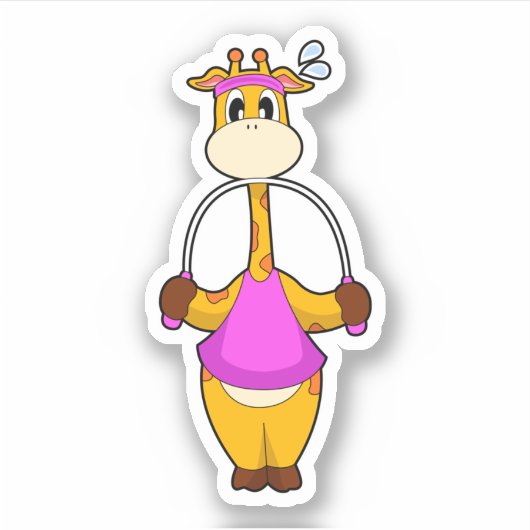 Giraffe Fitness Rope Sticker (Voorkant)