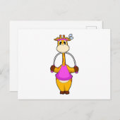 Giraffe Fitness Touw Briefkaart (Voorkant / Achterkant)