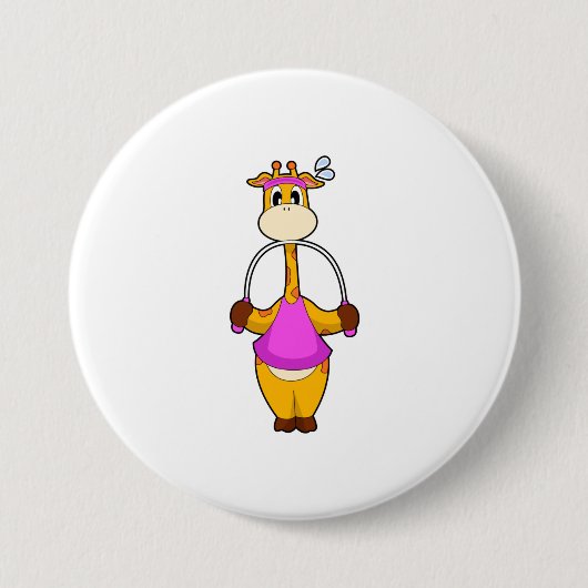 Giraffe Fitness Touw Ronde Button 7,6 Cm (Voorkant)