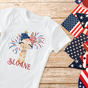 Giraffe Flag Hair Tie en Fireworks gepersonaliseer T-shirt