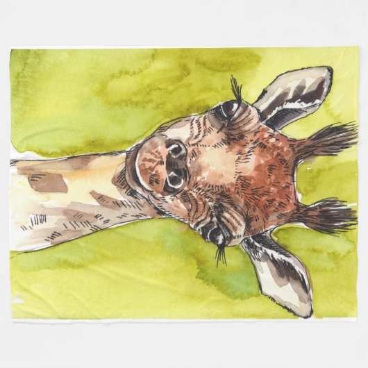 Giraffe Fleece Deken (Voorkant (Horizontaal))