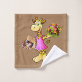 Giraffe Floral Beige Hands Bathroom Towel sets Bad Handdoek (Wasdoekje)