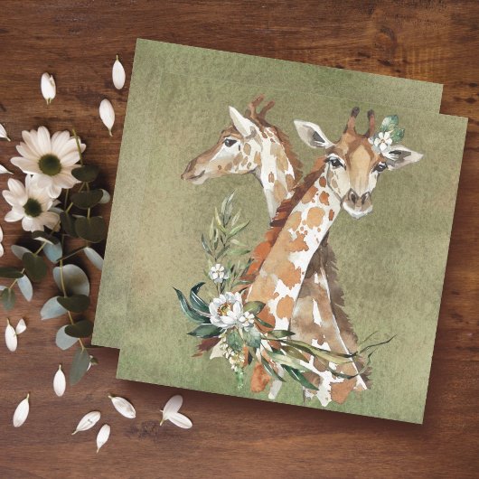Giraffe Floral Kaart