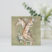 Giraffe Floral Kaart (Staand voorkant)