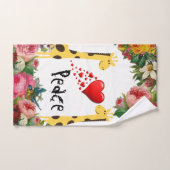 Giraffe Floral Love Bathroom Towel sets Bad Handdoek (Handdoek)