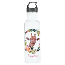  Giraffe Floral Waterverf op maat