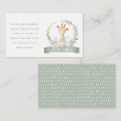 Giraffe Floral Wreator Display Shower Baby shower Informatiekaartje (Voorkant / Achterkant)