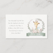 Giraffe Floral Wreator Display Shower Baby shower Informatiekaartje (Voorkant)