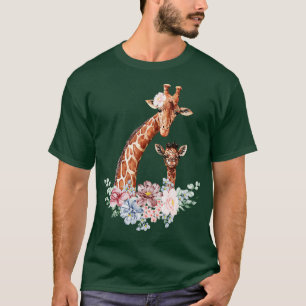 Giraffe Flowers Giraffe Lover dierentuin T-shirt