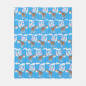 Giraffe flying with some balloons fleece deken (Voorkant)