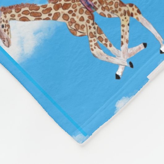 Giraffe flying with some balloons fleece deken (Hoek)