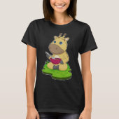 Giraffe Food Bowl T-shirt (Voorkant)
