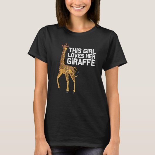 Giraffe For Girls Kids Teens Giraffe Animal T-shirt (Voorkant)