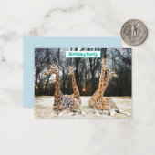 Giraffe Forrest Fun Party Uitnodiging - Vier verga (Voorkant / Achterkant in situ)