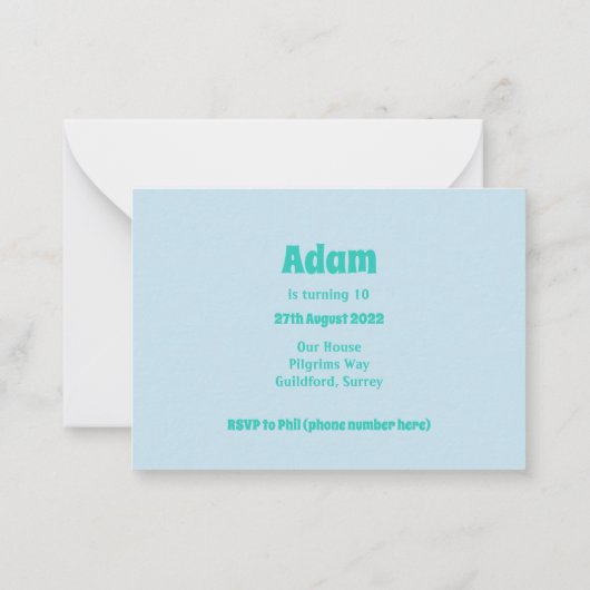 Giraffe Forrest Fun Party Uitnodiging - Vier verga (Achterkant)