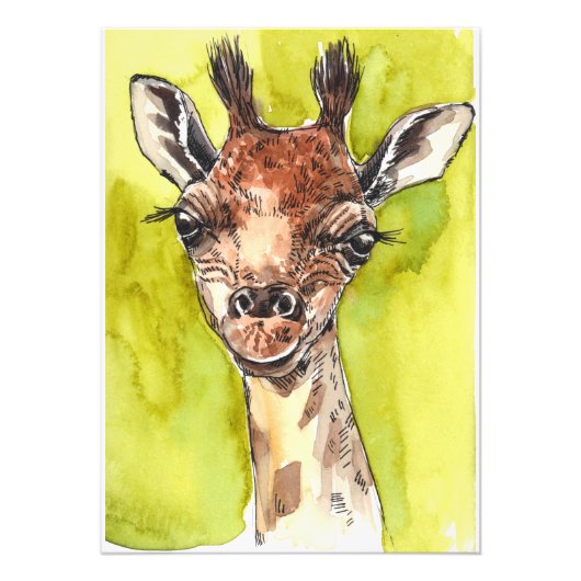 Giraffe Foto Afdruk (Voorkant)
