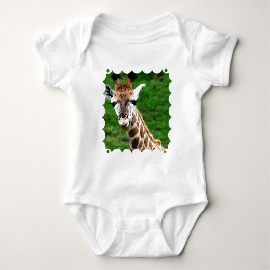 Giraffe Foto Baby T-Shirt (Voorkant)
