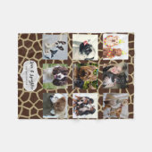 Giraffe FOTO Deken Collage Instagram (Voorkant (Horizontaal))