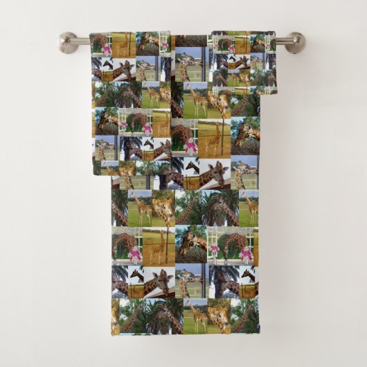 Giraffe fotocollage, bad handdoek (Insitu)