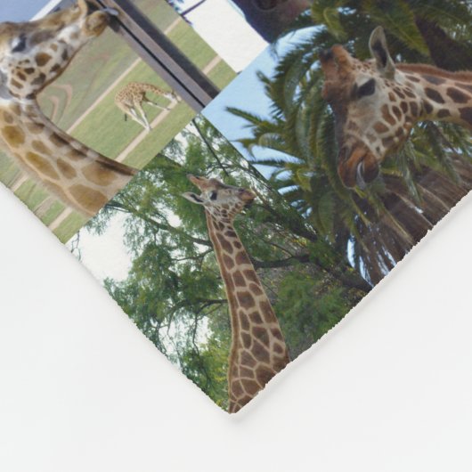 Giraffe fotocollage, fleece deken (Hoek)