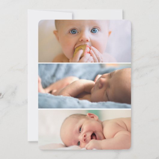 Giraffe Fotocollage Geboorteaankondiging Kaart (Achterkant)