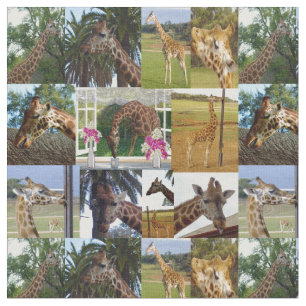 Giraffe fotocollage, stof