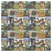 Giraffe fotocollage, stof (Swatch)