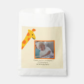 Giraffe Foto's 1e verjaardag Uitnodiging Bedankzakje (Voorkant)