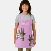 Giraffe Foto's Gepersonaliseerde Kinder naam Schor Schort (Insitu)