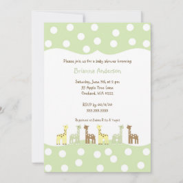 Giraffe Friends Baby shower nodigt Genderneutraal Kaart