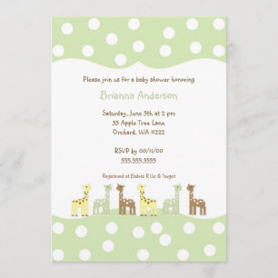 Giraffe Friends Baby shower nodigt Genderneutraal Kaart