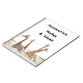 Giraffe Fun Foto - Vier Giraffes zitten Notitieboek (Linkerzijde)